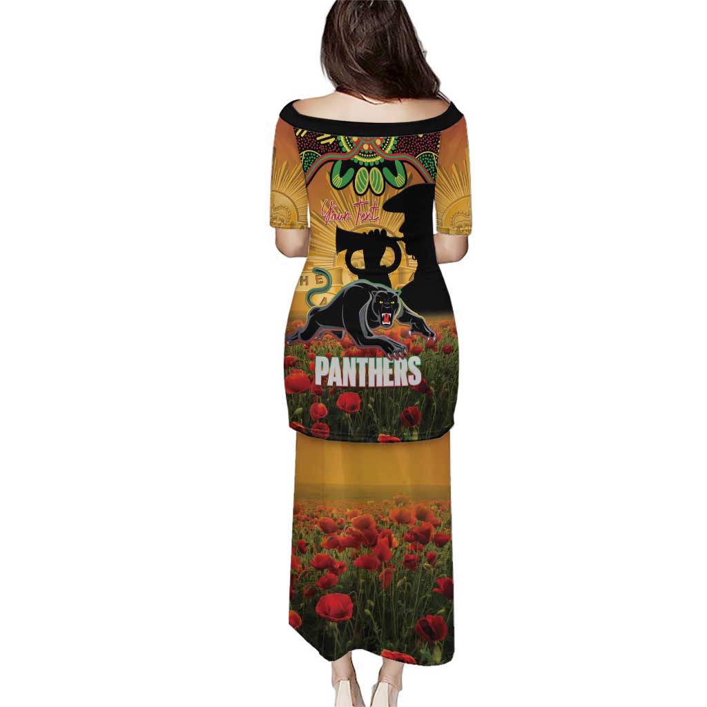 Personalised Panthers Rugby ANZAC Day Puletasi Last Post Poppy We Will Remember Them