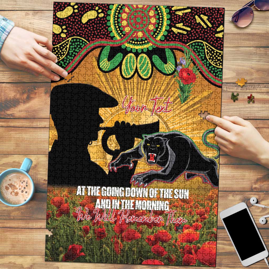 Personalised Panthers Rugby ANZAC Day Puzzle Last Post Poppy We Will Remember Them