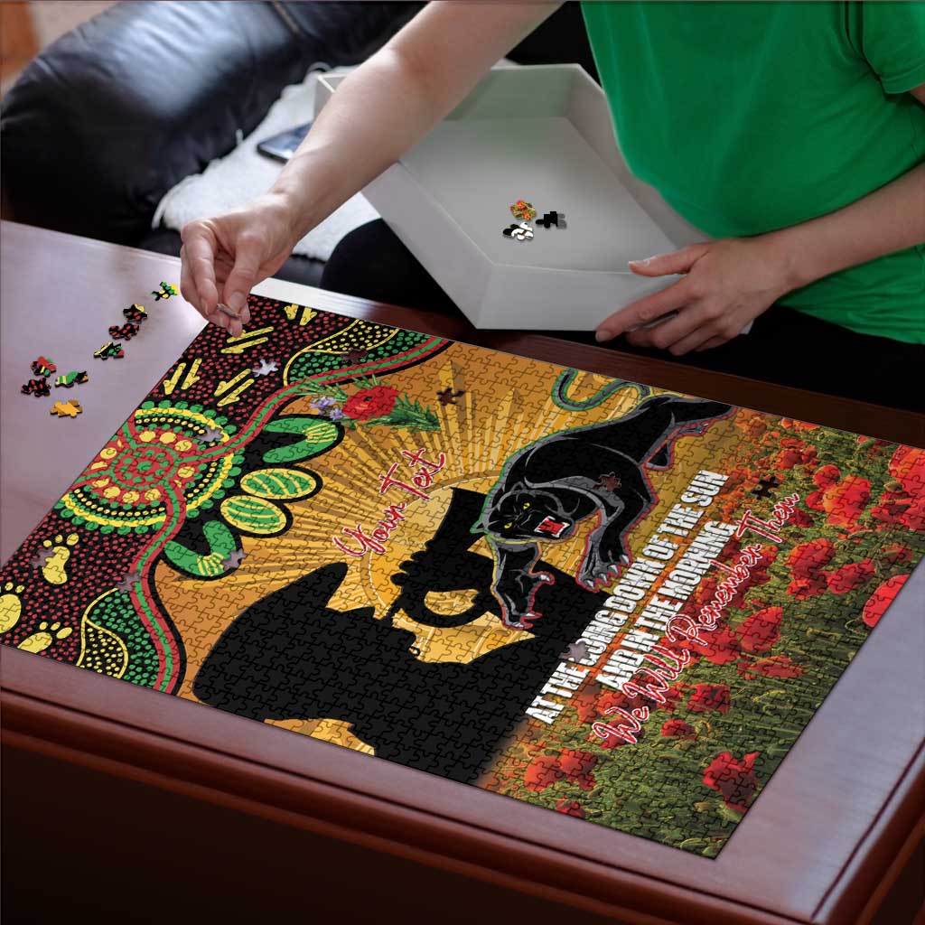 Personalised Panthers Rugby ANZAC Day Puzzle Last Post Poppy We Will Remember Them