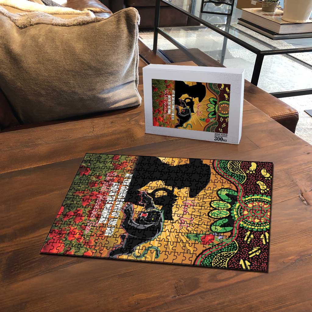Personalised Panthers Rugby ANZAC Day Puzzle Last Post Poppy We Will Remember Them