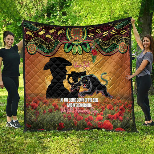 Personalised Panthers Rugby ANZAC Day Quilt Last Post Poppy We Will Remember Them
