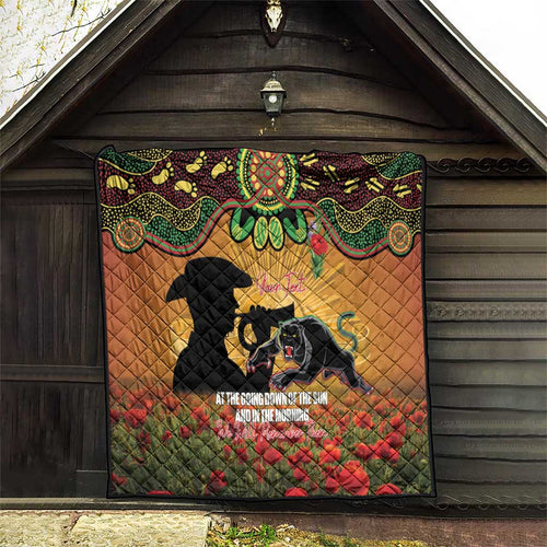 Personalised Panthers Rugby ANZAC Day Quilt Last Post Poppy We Will Remember Them