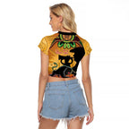 Personalised Panthers Rugby ANZAC Day Raglan Cropped T Shirt Last Post Poppy We Will Remember Them