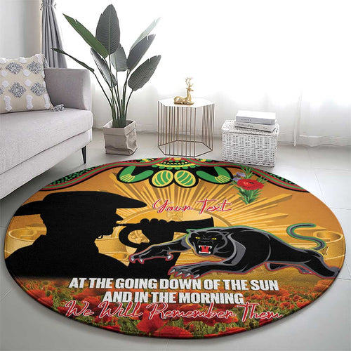 Personalised Panthers Rugby ANZAC Day Round Carpet Last Post Poppy We Will Remember Them