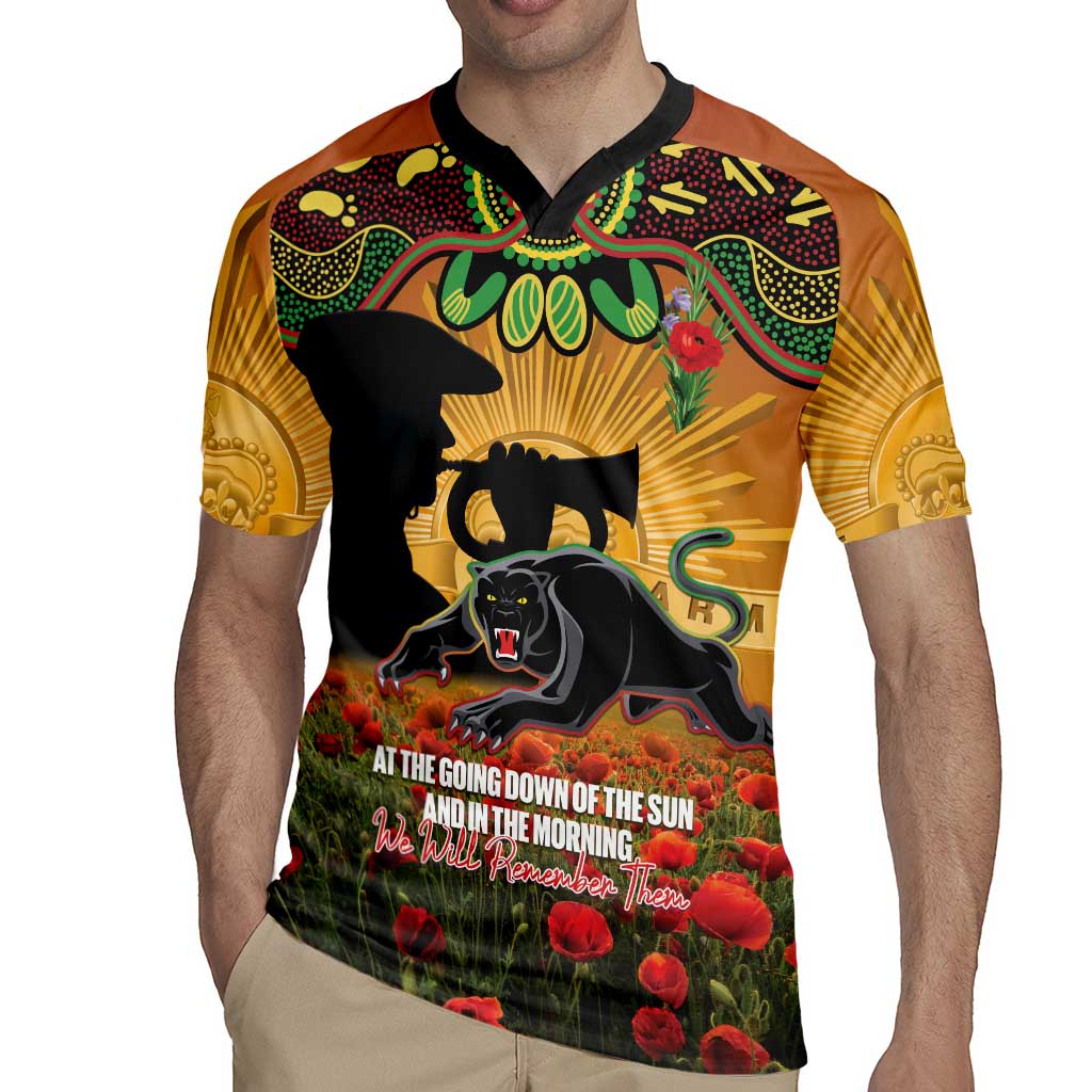 Personalised Panthers Rugby ANZAC Day Rugby Jersey Last Post Poppy We Will Remember Them