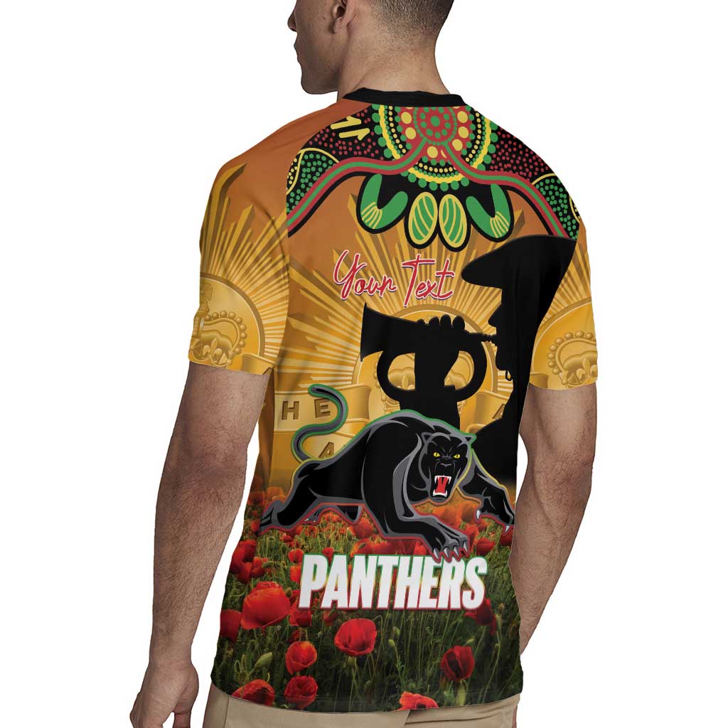 Personalised Panthers Rugby ANZAC Day Rugby Jersey Last Post Poppy We Will Remember Them