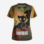 Personalised Panthers Rugby ANZAC Day Scrub Top Last Post Poppy We Will Remember Them