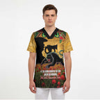 Personalised Panthers Rugby ANZAC Day Scrub Top Last Post Poppy We Will Remember Them
