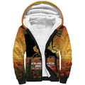 Personalised Panthers Rugby ANZAC Day Sherpa Hoodie Last Post Poppy We Will Remember Them