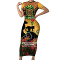 Personalised Panthers Rugby ANZAC Day Short Sleeve Bodycon Dress Last Post Poppy We Will Remember Them