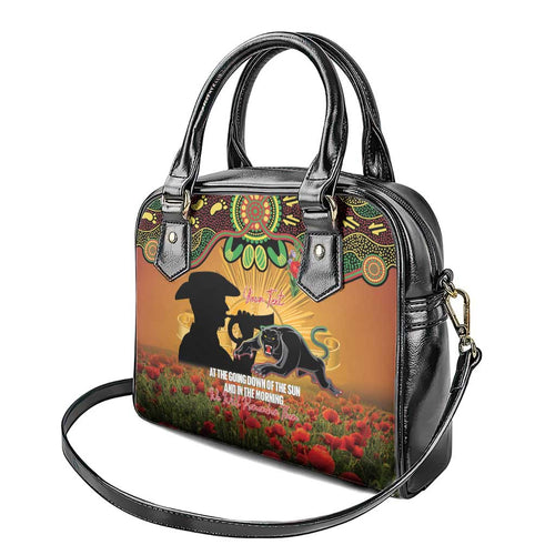 Personalised Panthers Rugby ANZAC Day Shoulder Handbag Last Post Poppy We Will Remember Them
