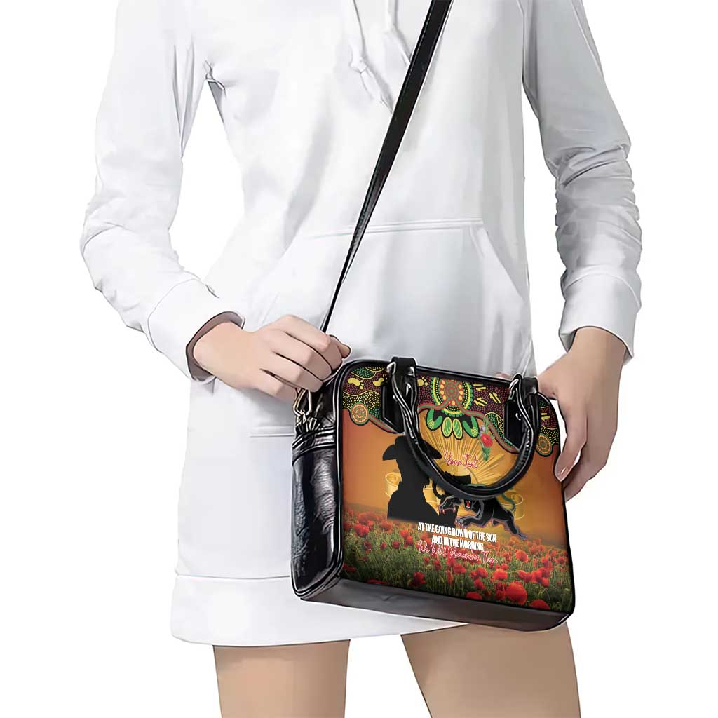 Personalised Panthers Rugby ANZAC Day Shoulder Handbag Last Post Poppy We Will Remember Them