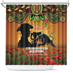 Personalised Panthers Rugby ANZAC Day Shower Curtain Last Post Poppy We Will Remember Them