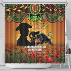Personalised Panthers Rugby ANZAC Day Shower Curtain Last Post Poppy We Will Remember Them