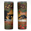 Personalised Panthers Rugby ANZAC Day Skinny Tumbler Last Post Poppy We Will Remember Them