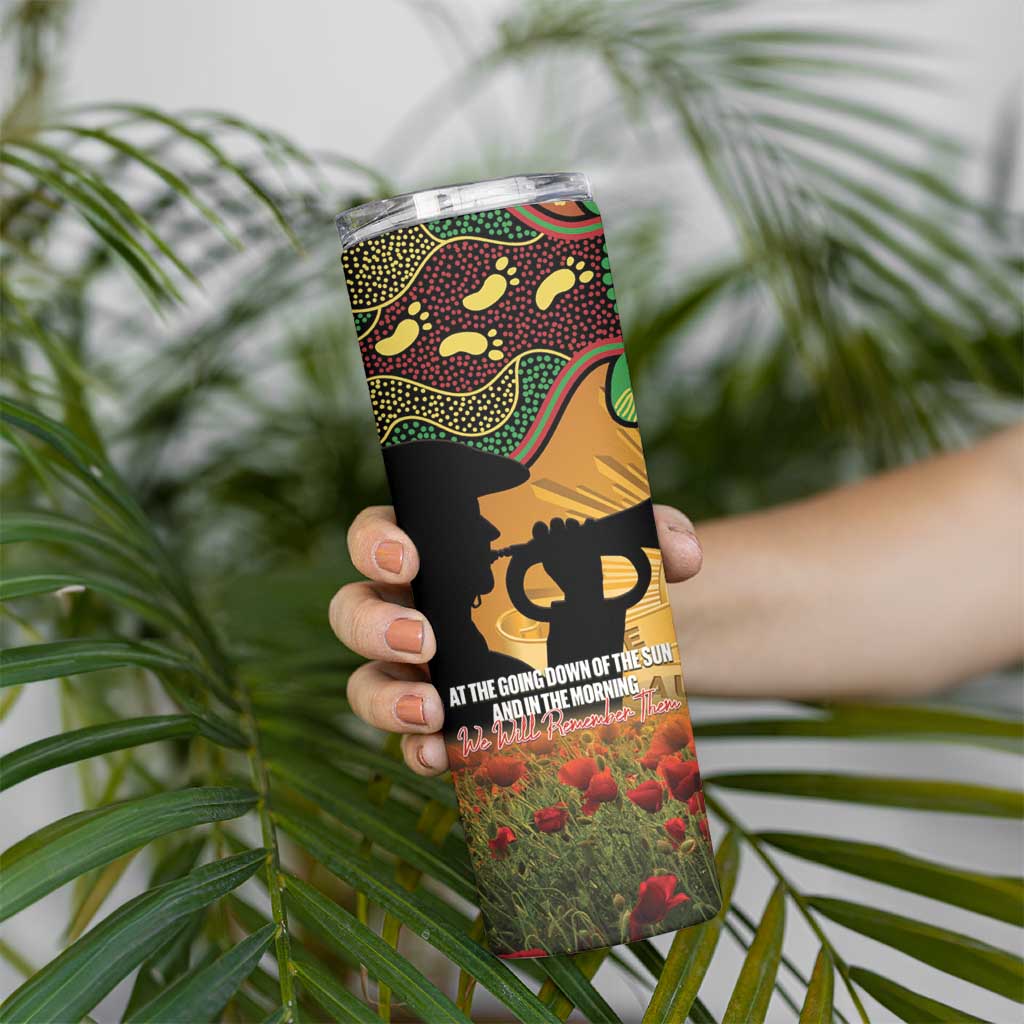 Personalised Panthers Rugby ANZAC Day Skinny Tumbler Last Post Poppy We Will Remember Them