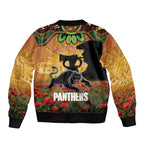 Personalised Panthers Rugby ANZAC Day Sleeve Zip Bomber Jacket Last Post Poppy We Will Remember Them