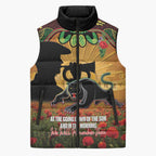 Personalised Panthers Rugby ANZAC Day Sleeveless Puffer Jacket Last Post Poppy We Will Remember Them