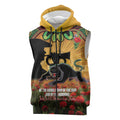 Personalised Panthers Rugby ANZAC Day Sleeveless Zip Hoodie Last Post Poppy We Will Remember Them