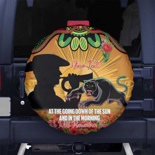 Personalised Panthers Rugby ANZAC Day Spare Tire Cover Last Post Poppy We Will Remember Them
