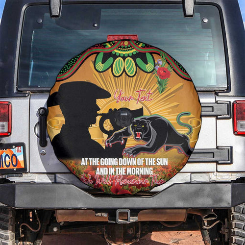 Personalised Panthers Rugby ANZAC Day Spare Tire Cover Last Post Poppy We Will Remember Them