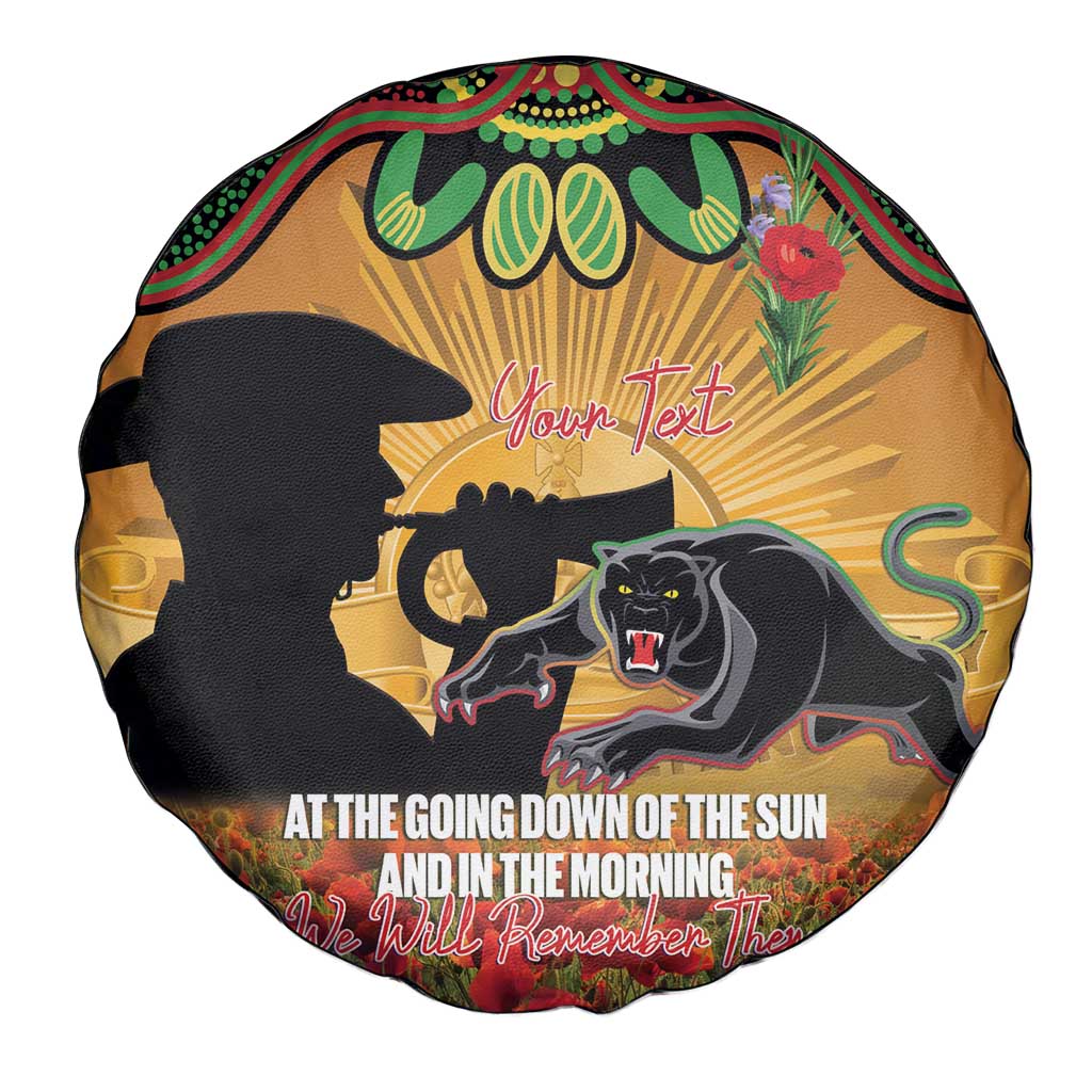 Personalised Panthers Rugby ANZAC Day Spare Tire Cover Last Post Poppy We Will Remember Them