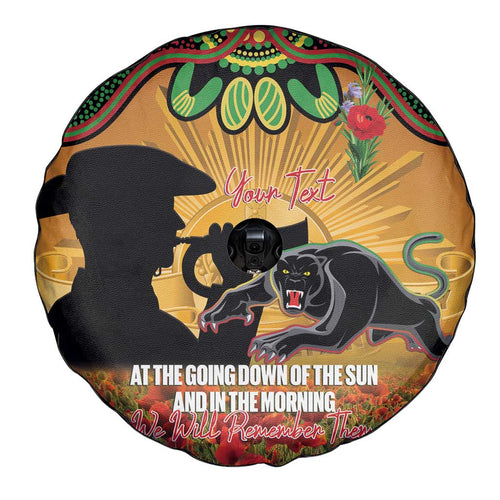 Personalised Panthers Rugby ANZAC Day Spare Tire Cover Last Post Poppy We Will Remember Them