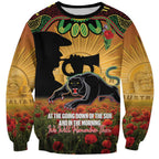 Personalised Panthers Rugby ANZAC Day Sweatshirt Last Post Poppy We Will Remember Them
