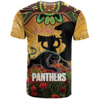 Personalised Panthers Rugby ANZAC Day T Shirt Last Post Poppy We Will Remember Them