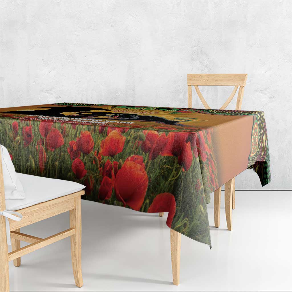 Personalised Panthers Rugby ANZAC Day Tablecloth Last Post Poppy We Will Remember Them