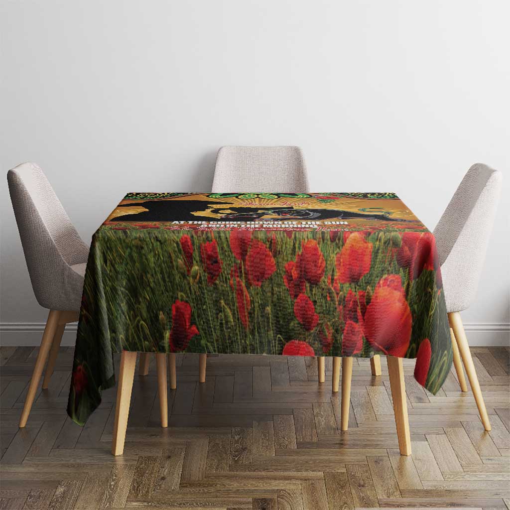 Personalised Panthers Rugby ANZAC Day Tablecloth Last Post Poppy We Will Remember Them