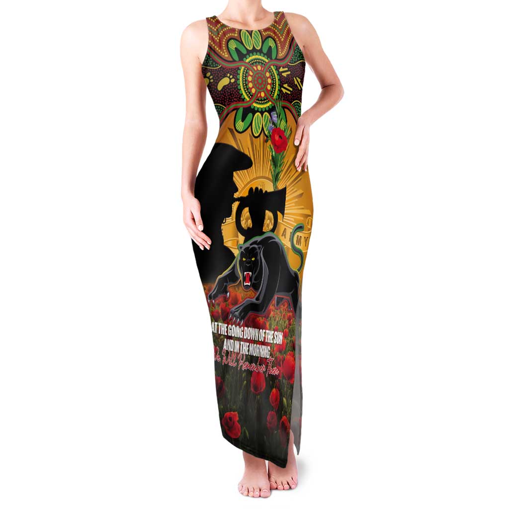Personalised Panthers Rugby ANZAC Day Tank Maxi Dress Last Post Poppy We Will Remember Them