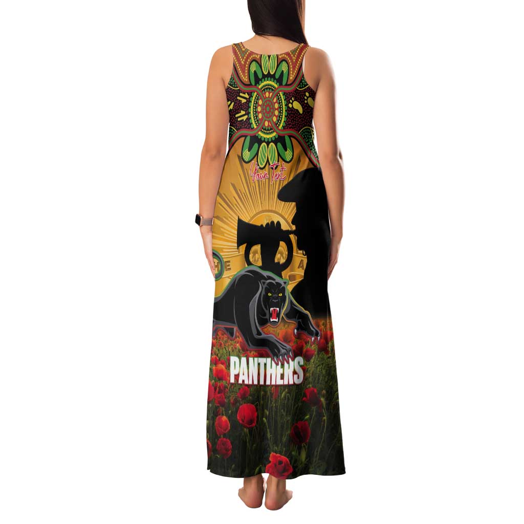 Personalised Panthers Rugby ANZAC Day Tank Maxi Dress Last Post Poppy We Will Remember Them