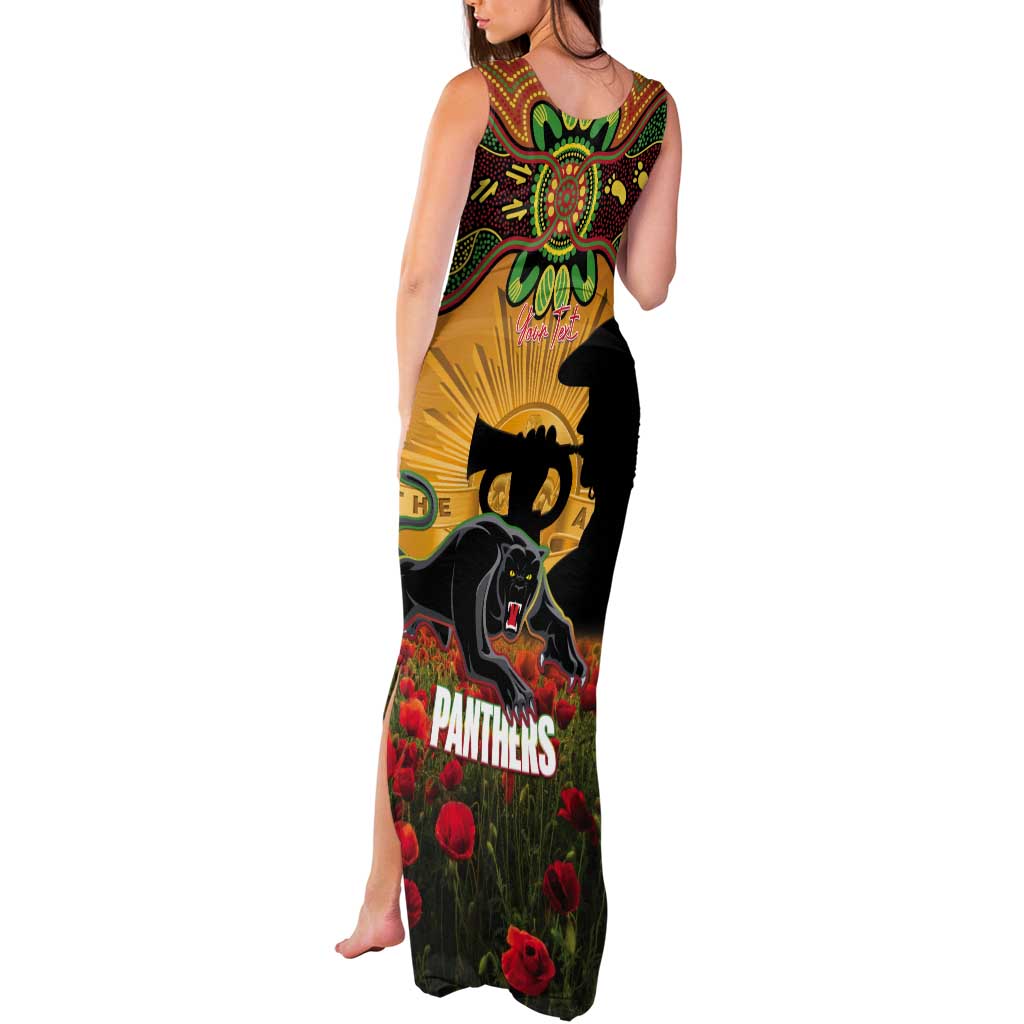 Personalised Panthers Rugby ANZAC Day Tank Maxi Dress Last Post Poppy We Will Remember Them