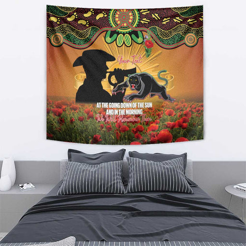 Personalised Panthers Rugby ANZAC Day Tapestry Last Post Poppy We Will Remember Them