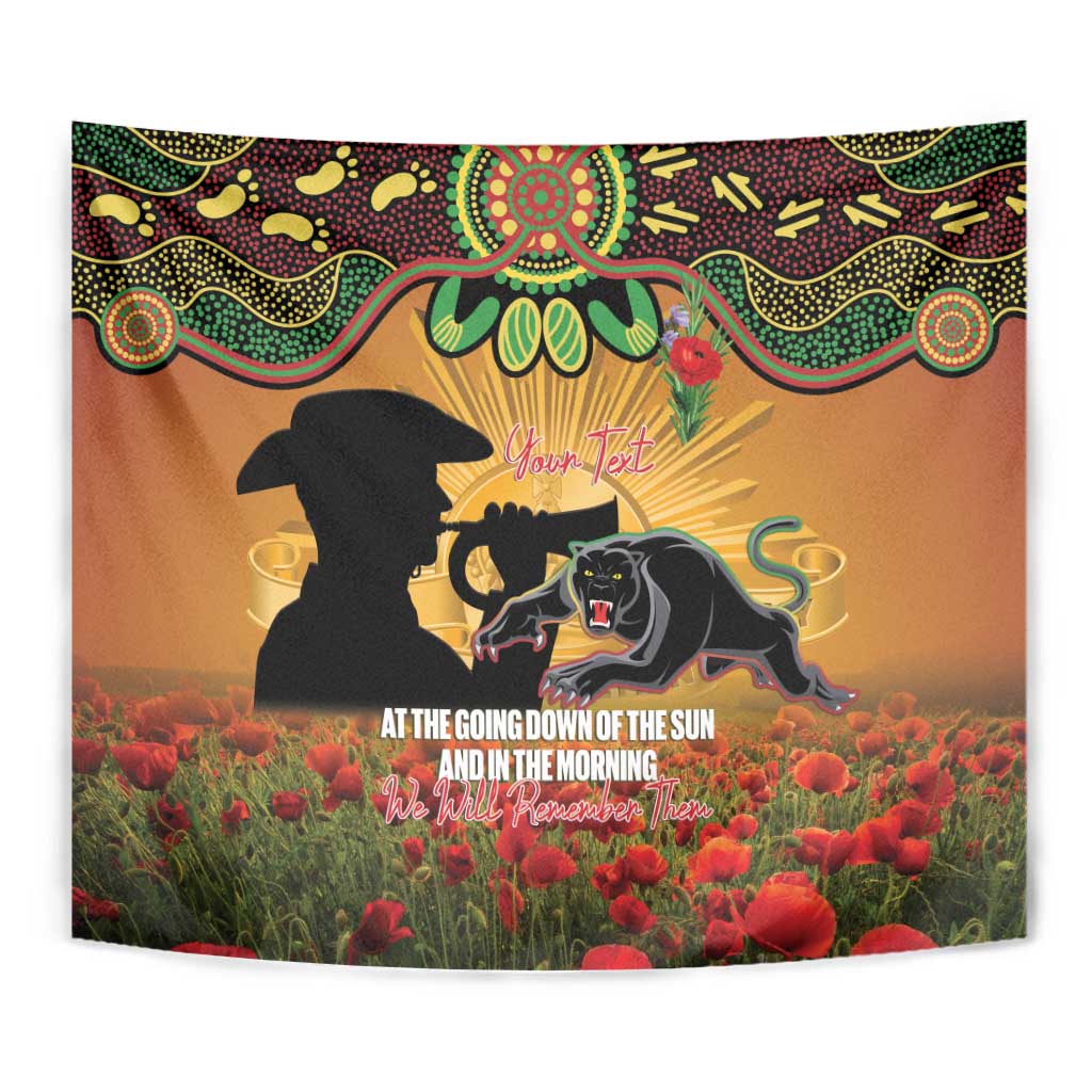 Personalised Panthers Rugby ANZAC Day Tapestry Last Post Poppy We Will Remember Them
