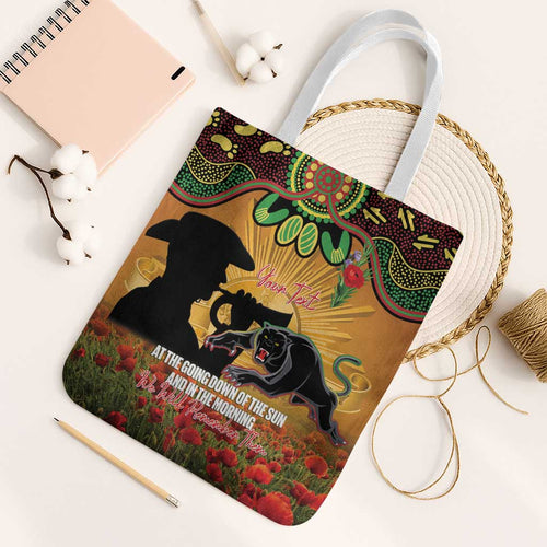 Personalised Panthers Rugby ANZAC Day Tote Bag Last Post Poppy We Will Remember Them