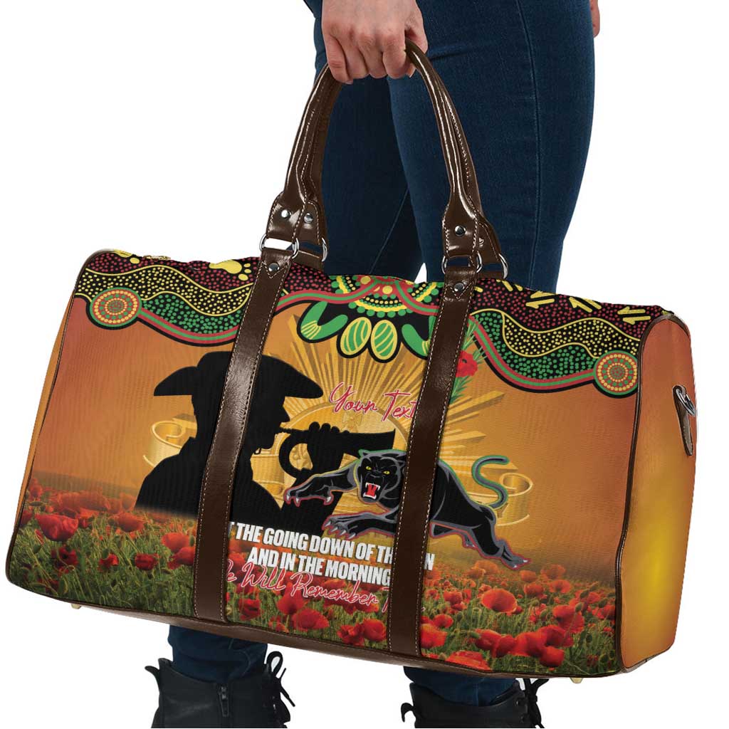 Personalised Panthers Rugby ANZAC Day Travel Bag Last Post Poppy We Will Remember Them