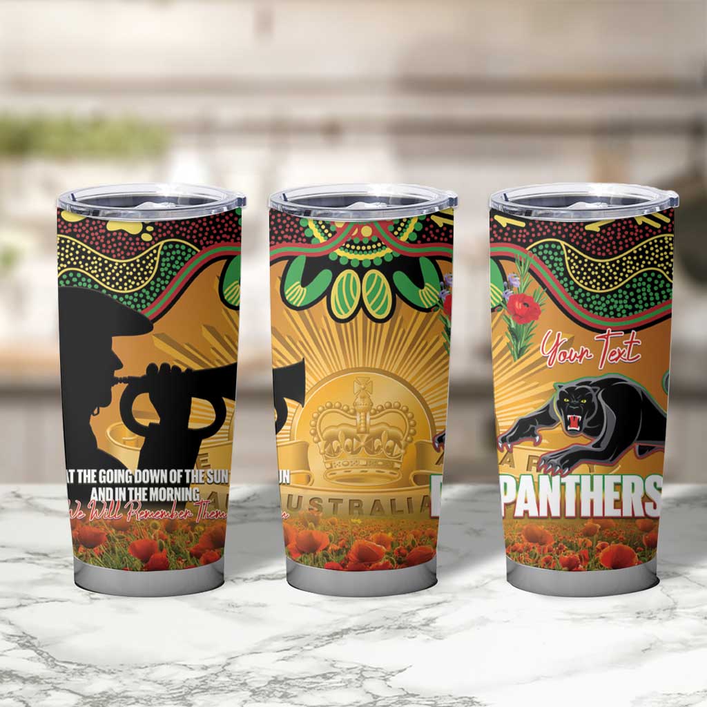 Personalised Panthers Rugby ANZAC Day Tumbler Cup Last Post Poppy We Will Remember Them