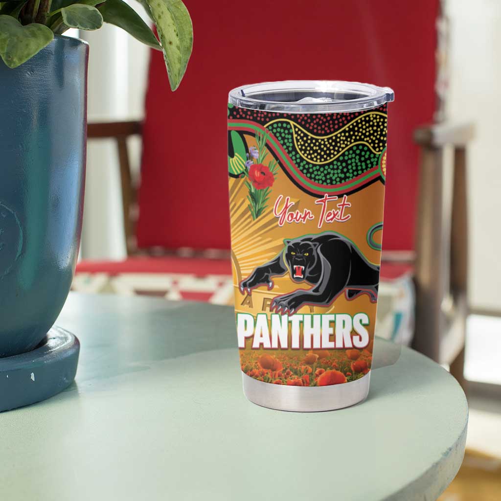 Personalised Panthers Rugby ANZAC Day Tumbler Cup Last Post Poppy We Will Remember Them