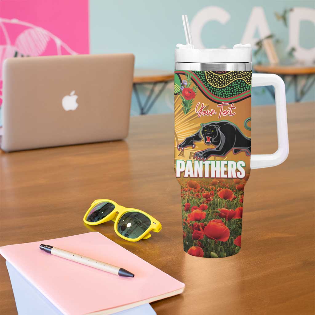 Personalised Panthers Rugby ANZAC Day Tumbler With Handle Last Post Poppy We Will Remember Them