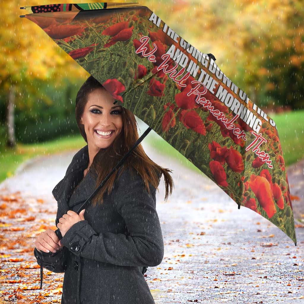 Personalised Panthers Rugby ANZAC Day Umbrella Last Post Poppy We Will Remember Them