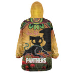 Personalised Panthers Rugby ANZAC Day Wearable Blanket Hoodie Last Post Poppy We Will Remember Them