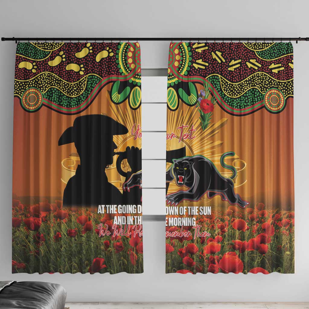 Personalised Panthers Rugby ANZAC Day Window Curtain Last Post Poppy We Will Remember Them