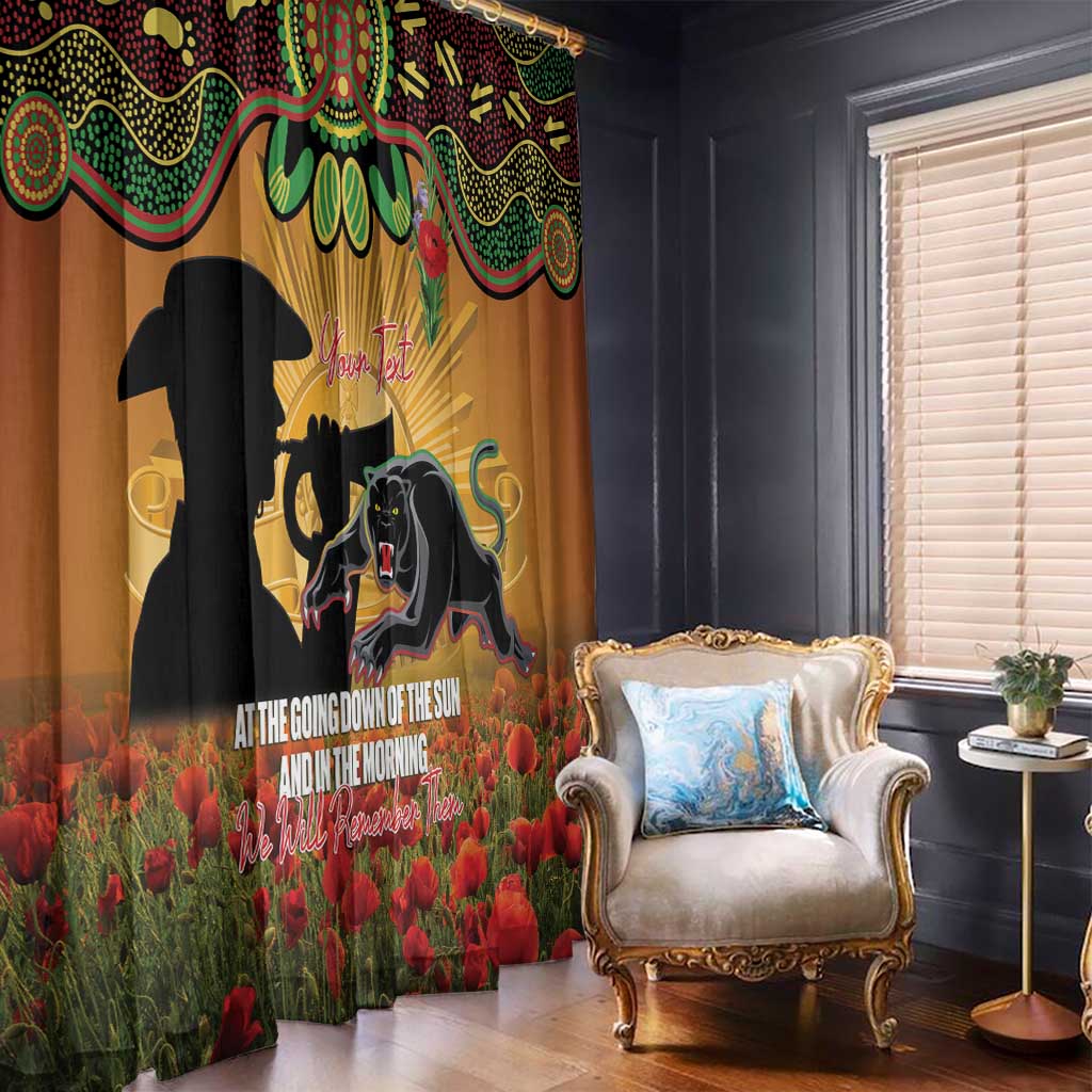 Personalised Panthers Rugby ANZAC Day Window Curtain Last Post Poppy We Will Remember Them