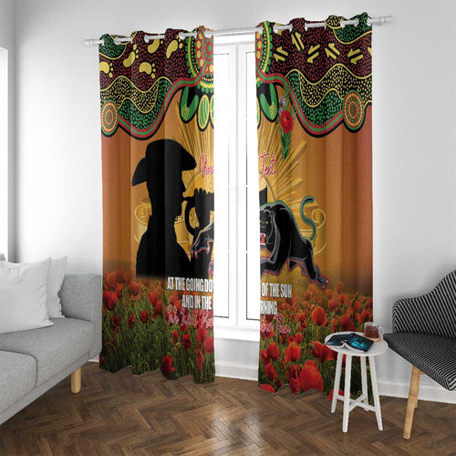 Personalised Panthers Rugby ANZAC Day Window Curtain Last Post Poppy We Will Remember Them