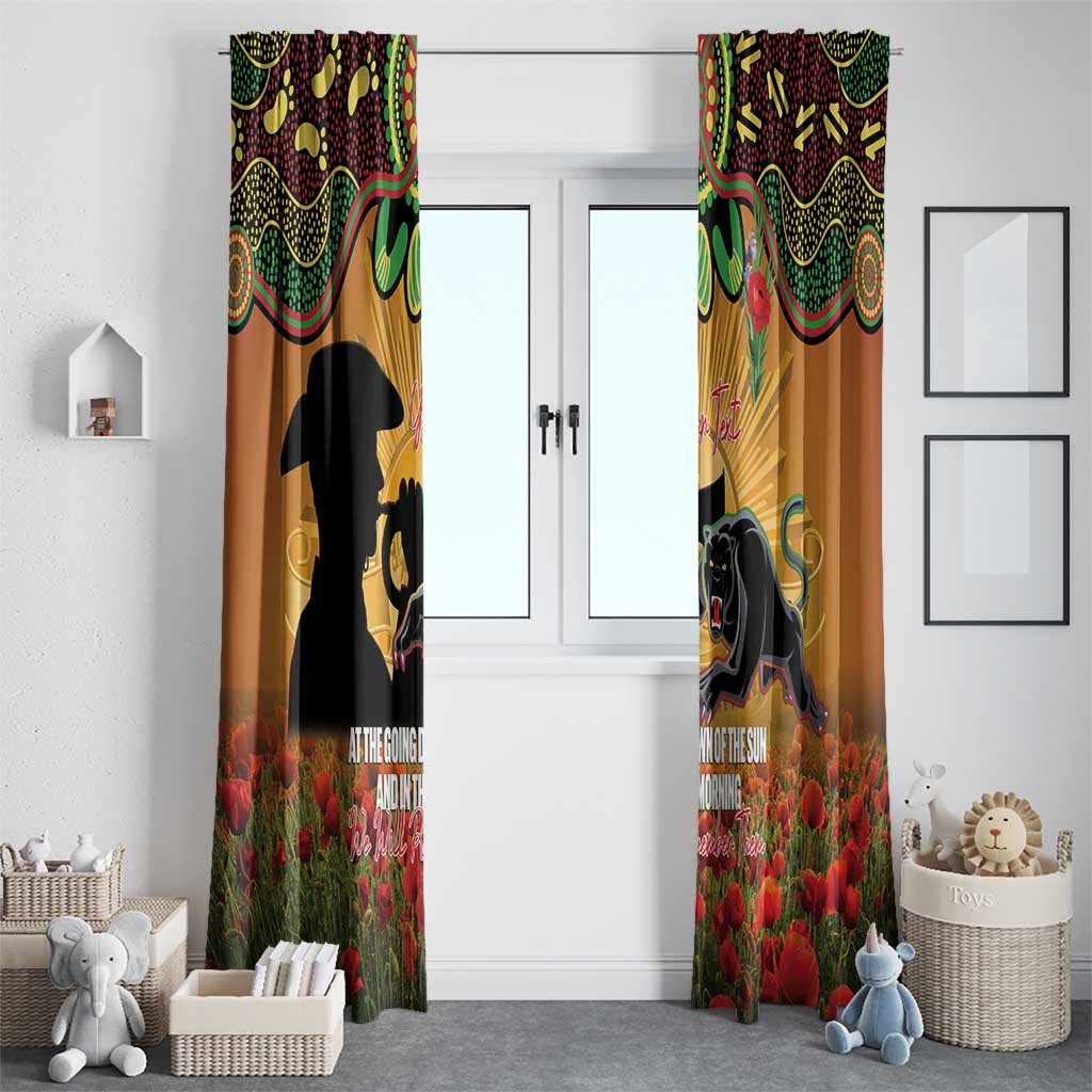 Personalised Panthers Rugby ANZAC Day Window Curtain Last Post Poppy We Will Remember Them