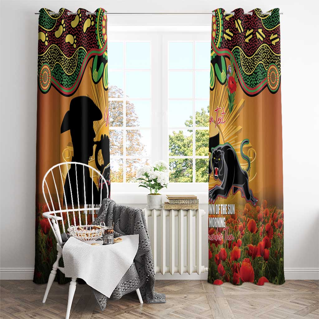 Personalised Panthers Rugby ANZAC Day Window Curtain Last Post Poppy We Will Remember Them