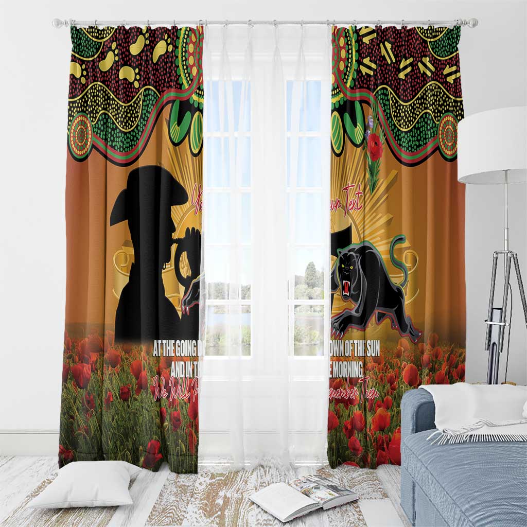 Personalised Panthers Rugby ANZAC Day Window Curtain Last Post Poppy We Will Remember Them