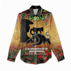 Personalised Panthers Rugby ANZAC Day Women Casual Shirt Last Post Poppy We Will Remember Them